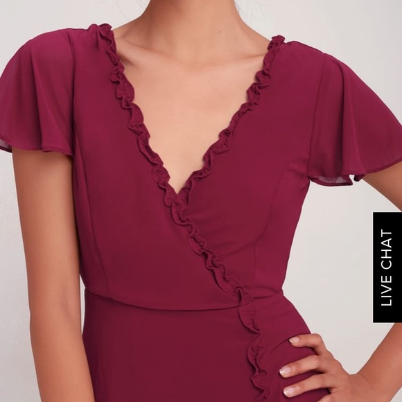 ❤️SOLD❤️Lulus Burgundy Dress - Picture 5 of 8